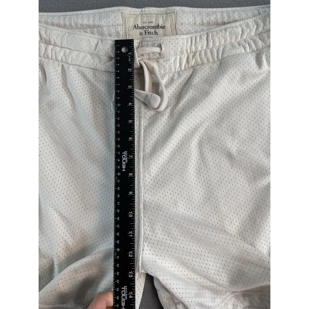 Y2k Abercrombie Fitch Basketball Shorts Mens Large White Mesh Elastic Fitch